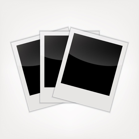 3 blank photo frames. Vector illustrationのイラスト素材