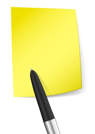 Blank yellow sticky note with pen.のイラスト素材