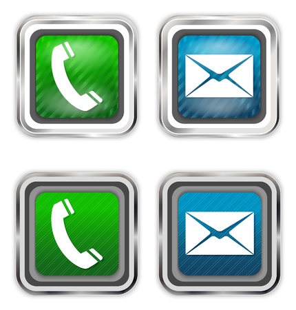 Phone and mail web design elements. のイラスト素材