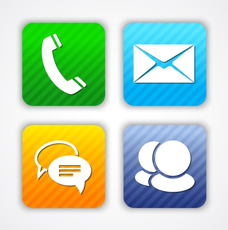 Communication app icons and web elements.のイラスト素材