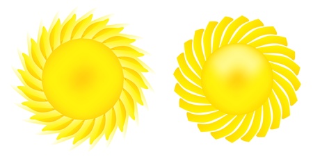 Nice set of shining sun images. のイラスト素材