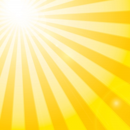 Shining sun in the cloudy blue sky. Vector illustrationのイラスト素材