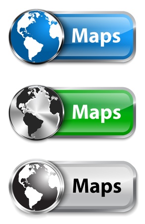 Globe on a metallic and glossy slider  Vector illustrationのイラスト素材