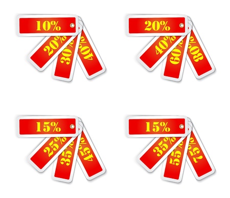 Sale fan set with attached labels  のイラスト素材