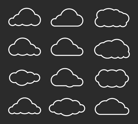 Flat design cloudscapes collection. Vector illustrationのイラスト素材