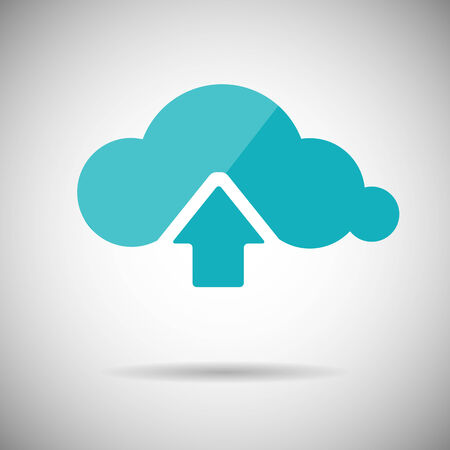 Upload to Cloud Icon Flat design  Vector illustrationのイラスト素材