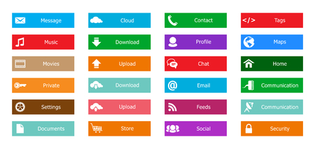 Web Design elements, buttons, icons. Templates for websiteのイラスト素材