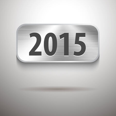 Calendar 2015 digits on brushed metal tabletのイラスト素材