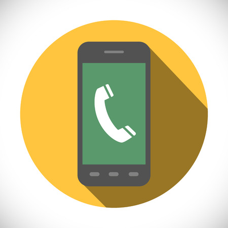 Handset sign in smartphone Icon Symbol. Flat Design collection. Vector illustrationのイラスト素材