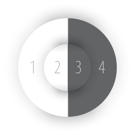 Gray abstract circles with drop shadow background. Vector illustrationのイラスト素材