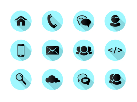 Flat design web, communication icons: internet. Vector illustrationのイラスト素材