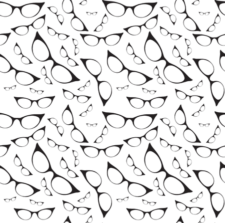 Seamless eyeglasses pattern, glasses. Vector illustrationのイラスト素材