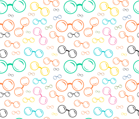 Seamless eyeglasses pattern, glasses. Vector illustrationのイラスト素材