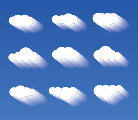 Set of cloudscapes. Vector illustrationのイラスト素材