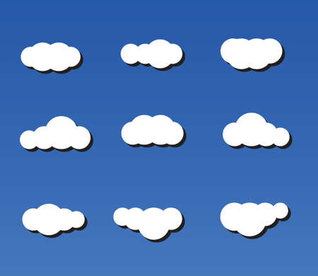 Set of cloudscapes. Vector illustrationのイラスト素材