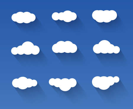 Set of cloudscapes with shadows. Vector illustrationのイラスト素材