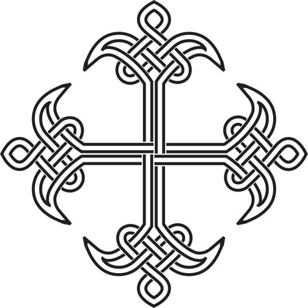 Traditional Armenian Apostolic Church cross clip art. Vector illustrationのイラスト素材