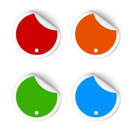 Sticker style empty sign labels. Photorealistic cector illustration.のイラスト素材