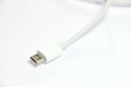 white micro usb isolated on white 