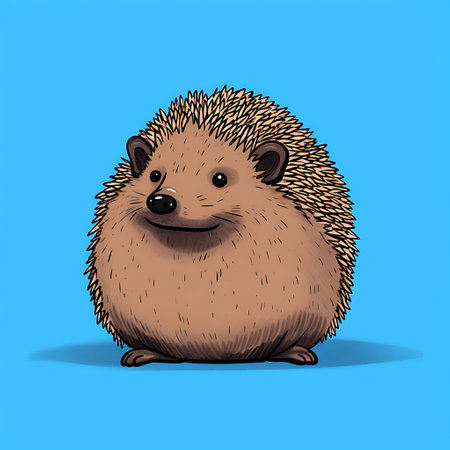 Hedgehog on a blue background, Vector illustration of a hedgehog ai generatedの素材