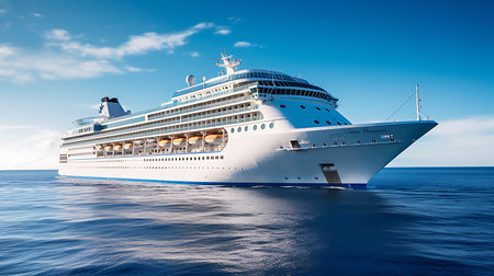 Cruise ship in the sea ai generatedの素材