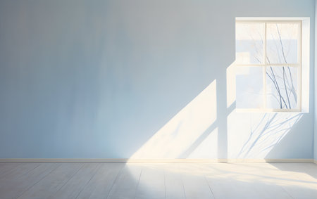 Empty room with window and sunlight, 3d rendering ai generatedの素材