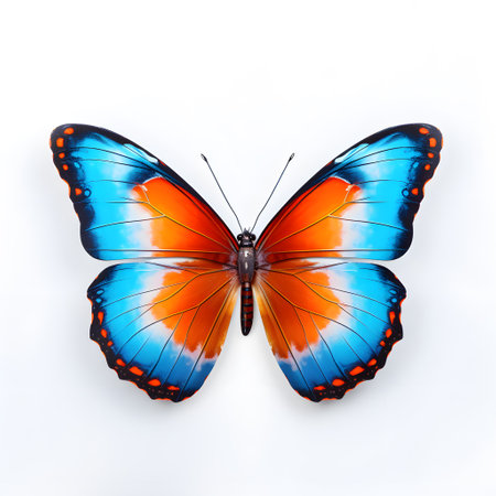 Butterfly isolated on white background ai generatedの素材