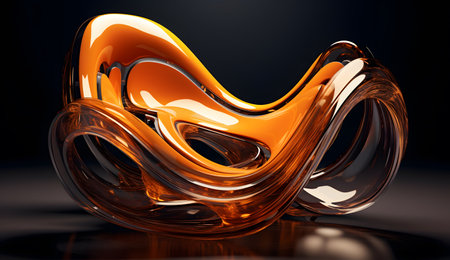 Abstract orange glass background, 3d rendering, 3d illustrationの素材