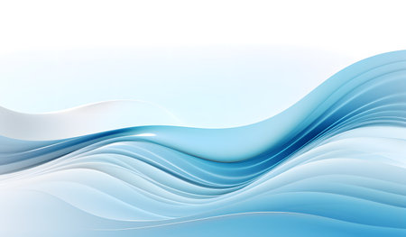Abstract blue background with smooth lines and waves, vector illustrationの素材
