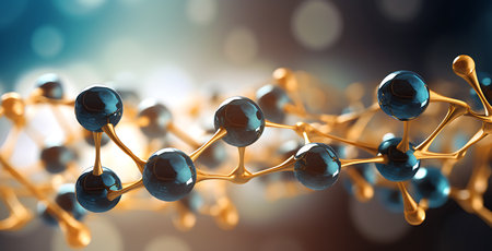Molecular structure background, 3d illustration, 3d renderの素材