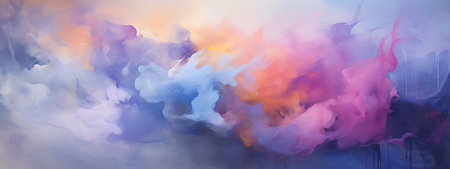 Watercolor abstract background. Colorful clouds of ink in water.の素材