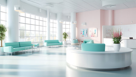 Interior of a modern office 3D rendering mockup computer generated imageの素材
