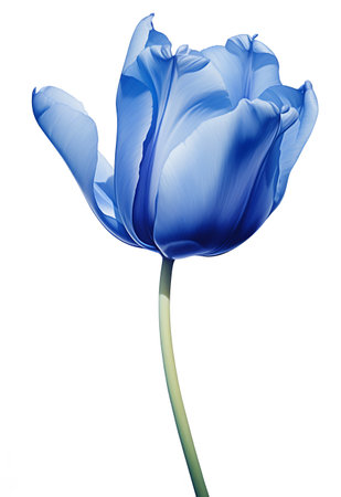 blue tulip isolated on white backgroundの素材