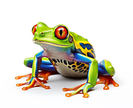 illustration of funny frog on a white background. 3d renderingの素材