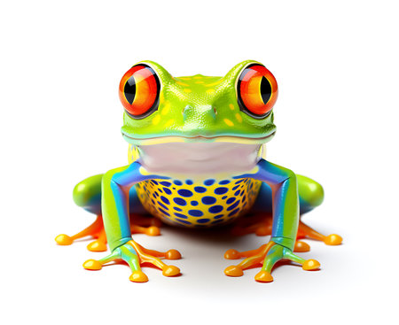 illustration of funny frog on white backgroundの素材