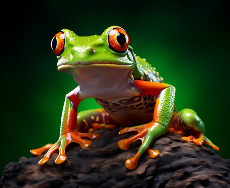 Red-eyed tree frog (Hyla arborea)の素材