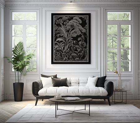 Living room interior in classic style. 3d rendering, 3d illustration.の素材