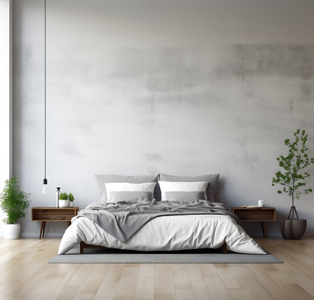 Modern bright interiors apartment 3D rendering illustrationの素材