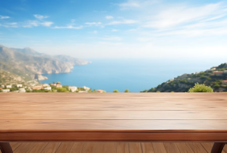 Table Top And Blur Nature of the Background.の素材