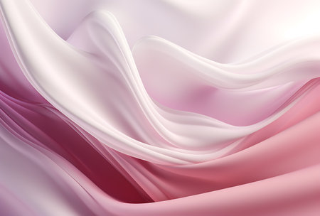 Abstract background of pink silk waves. 3d rendering, 3d illustration.の素材