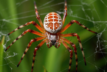 Image of garden spider (Araneus diadematus) on web. Insect Animalの素材