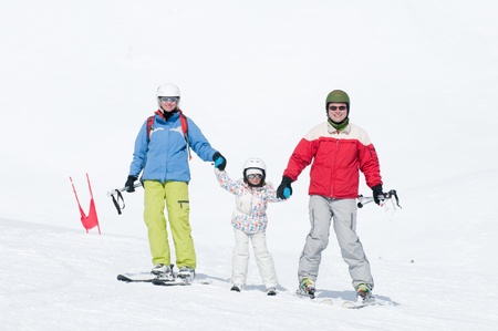 Family ski lessonの写真素材