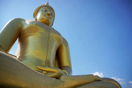 Statue of Buddha in Ayuttaya Thailandの写真素材