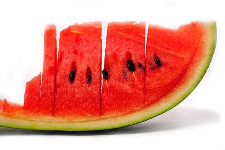 Sliced ripe watermelon isolated on white background