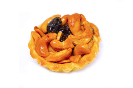 Cashews pie with berriesの写真素材