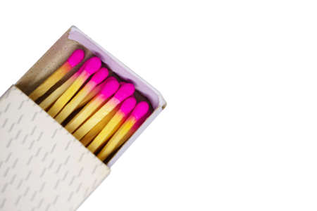 Matchbox on white backgroundの写真素材