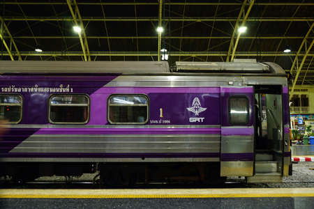 BANGKOK, THAILAND - March16, 2017: Bangkok Railway Station (Hua Lamphong) is built in 1916 in an Italian Neo-Renaissance style, with decorated wooden roofs and stained glass windows.のeditorial素材