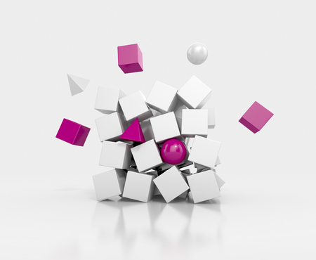 Variation of Cubes. Abstract backgroundの写真素材