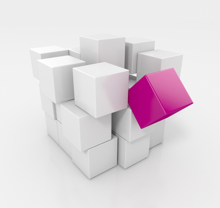 Variation of Cubes. Abstract backgroundの写真素材