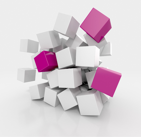 Variation of Cubes. Abstract backgroundの写真素材